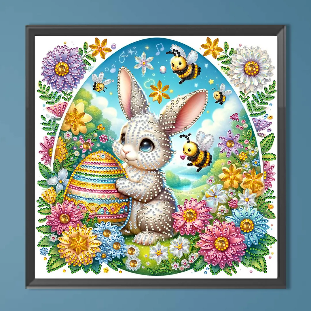 Easter Egg Special Shaped 5D DIY Partial Drill Diamond Painting Kits for Adults Beginners Home Decor Diamonds Dots Gem Art Kits 11.81x11.81inch