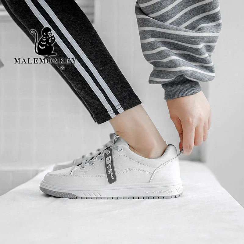 Casual White Shoes Women Flats 2021 Autumn Platform Sneakers Breathable Shoes Outdoor Sports Women Shoes Comfortable Lace Up