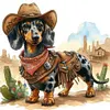 Cowboy Dachshund-11CT Stamped Cross Stitch 40*40cm/15.75*15.75in tapestrymarket