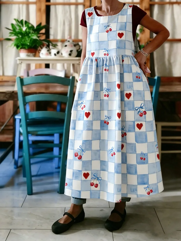 Plaid Print Apron