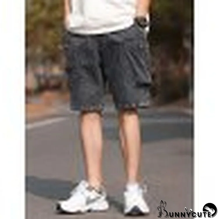 Men's Straight Leg Cargo Denim Shorts