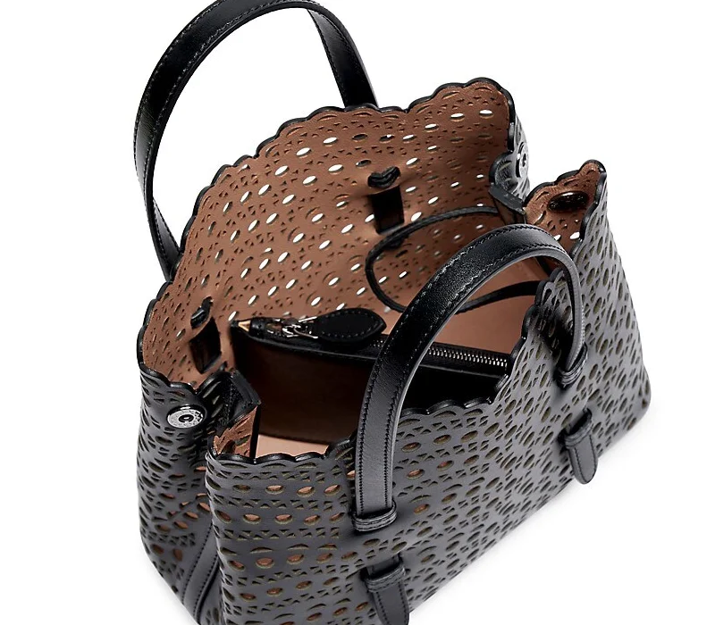Ala&iuml;a Mina 25 Laser-Cut Leather Satchel 3.7 out of 5 Customer Rating