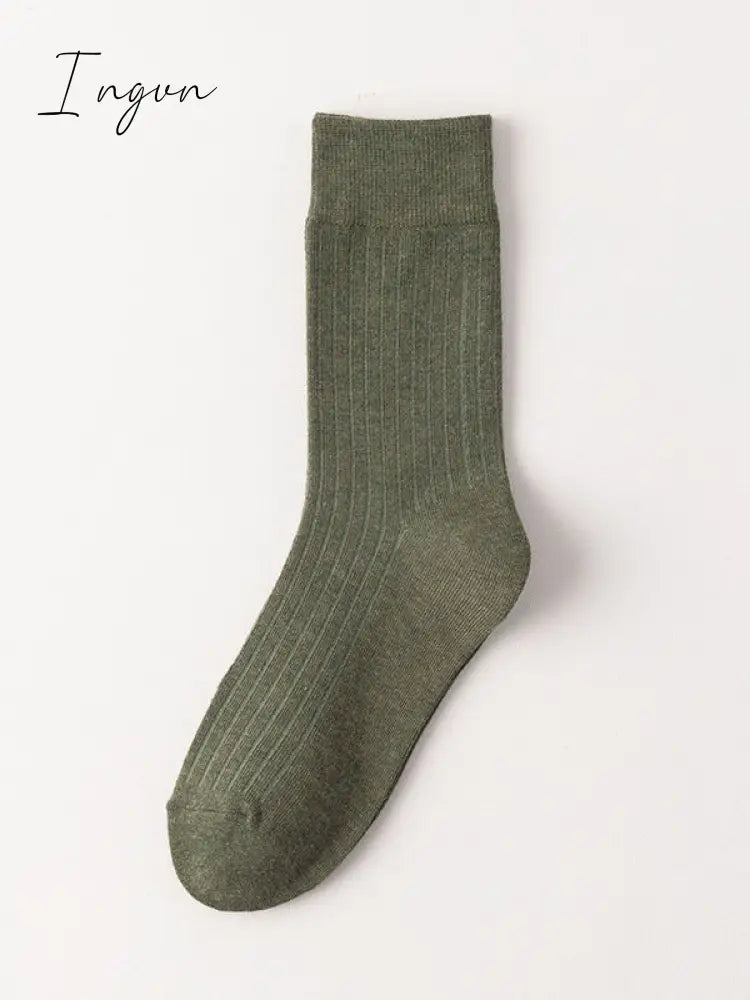 Ingvn - Casual Simple 10 Colors Socks Army Green / Free Size Warmers