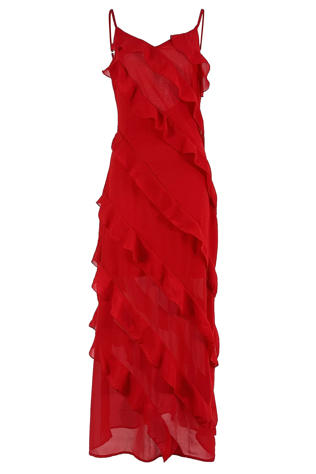 Woherb Chiffon Dress Sexy Sling Backless Slit Dresses