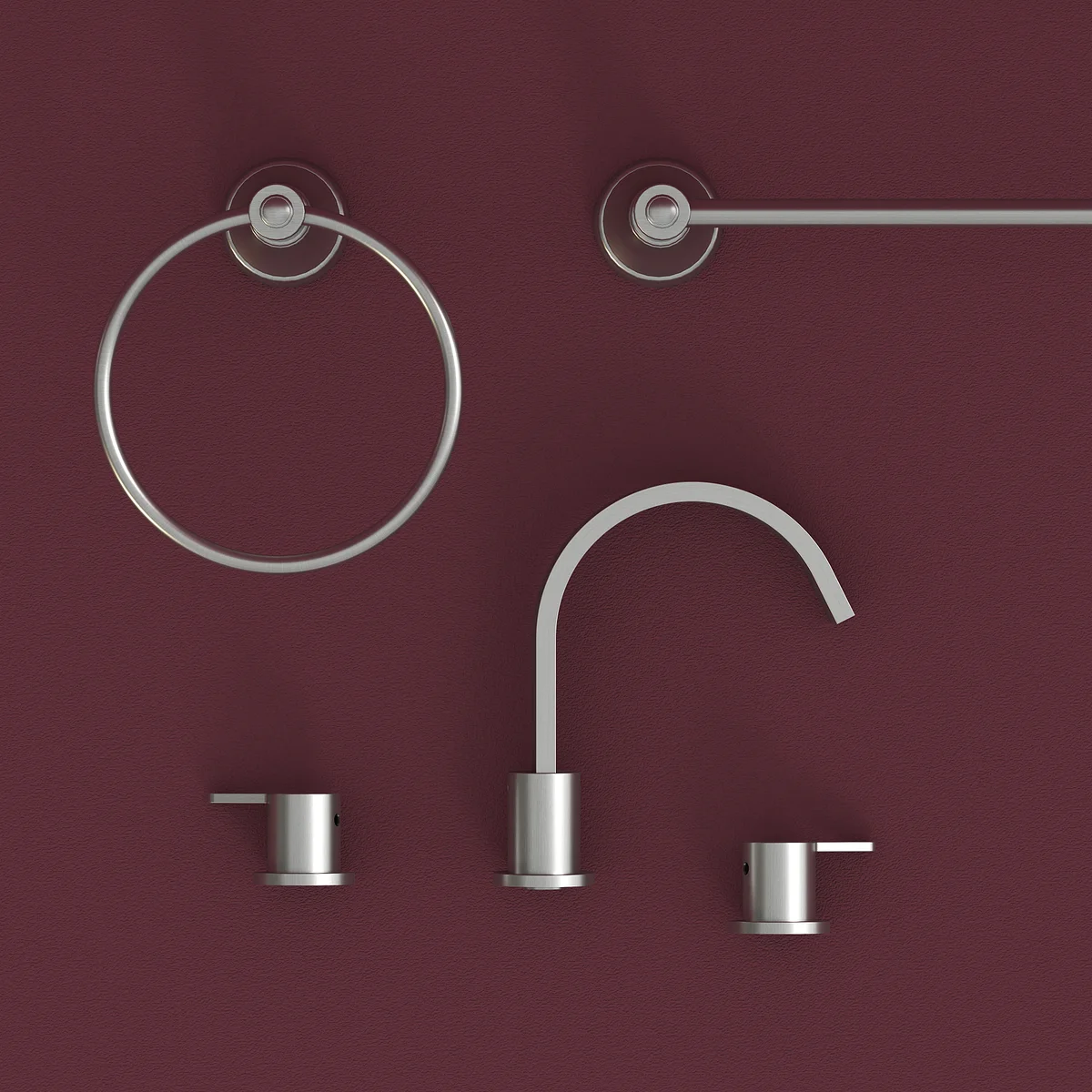 Beasley Widespread Bathroom Faucet, Towel Ring, Towel Rod in Chrome