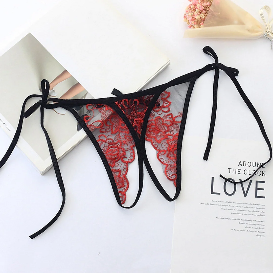 Lace Sexy Panties Women's Low waisted Straps Hollow Crotch Lingerie Sex Underwear Temptation Underpants Ladies Female Sexy Thong