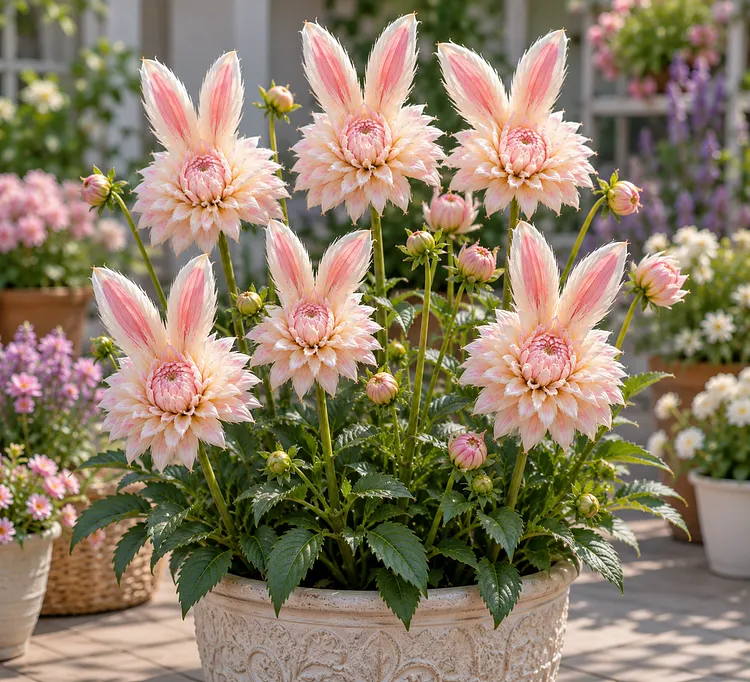🐰 🐰 Moon Bunny Dahlia Bulbs 🏡Elegant Rabbit-Ear Inspired Blooms For Your Garden
