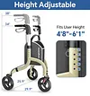 Soundfuse 3 Wheel Walkers for Seniors, Lightweight Foldable Aluminum Rollator Walker, Height Adjustable Three Wheel Walker