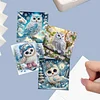 12pcs Diamond Painting Owl Greeting Card Set with Envelope Daily Wishing Cards for Birthdays Thanksgiving & Special Occasion
