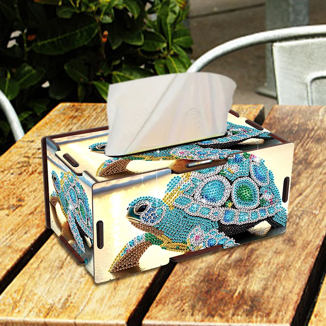 Wooden Diamond Painting Tissue Box for Home and Office Decoration (ZJH021)