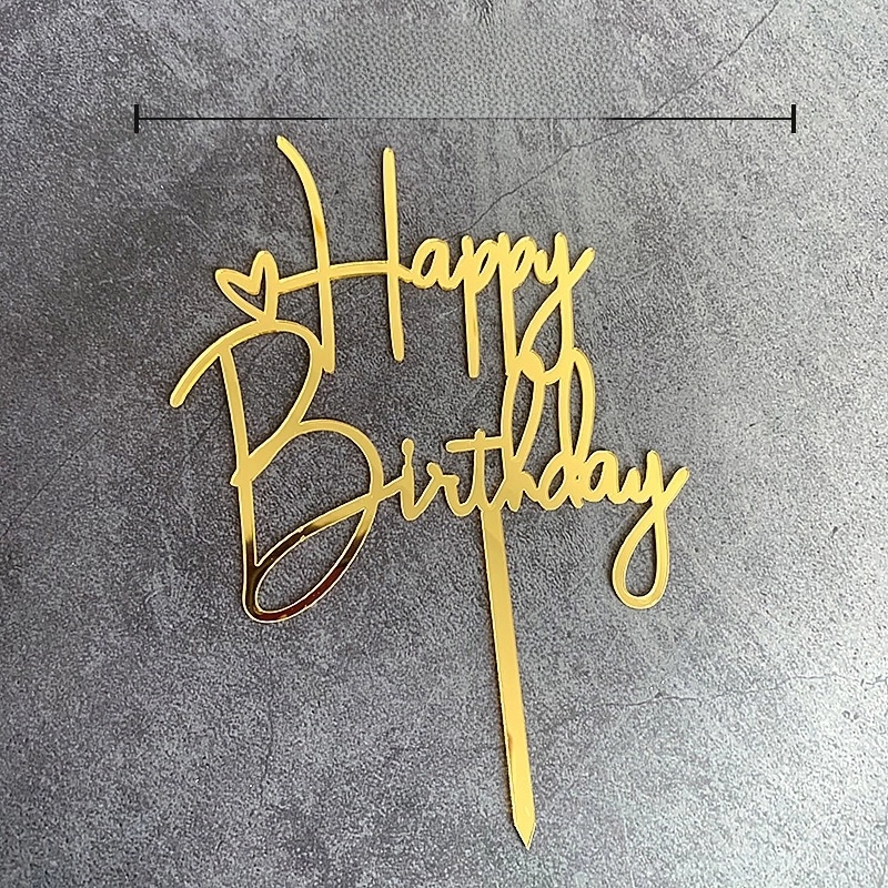 10 Pieces Letter Arylic Birthday Cake Decorating Supplies