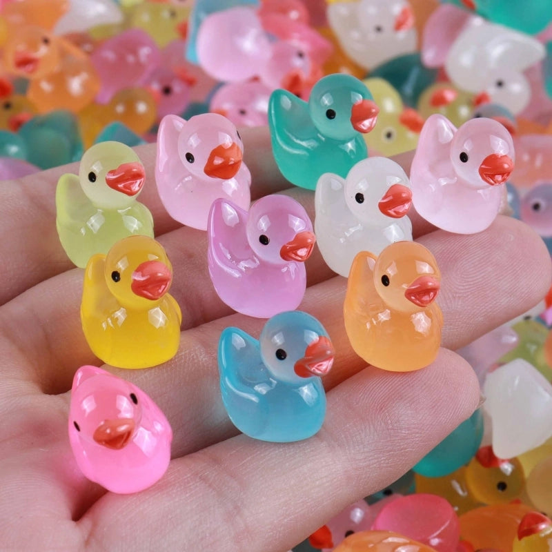 100 Pieces Cute Minimalist Duck Resin Artificial Decorations