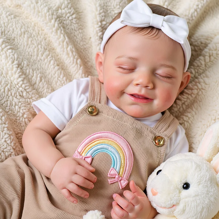  20" Handmade Lifelike Reborn Newborn Baby Sleeping Girl Painted Hair Named Ascon - Reborndollsshop®-Reborndollsshop®