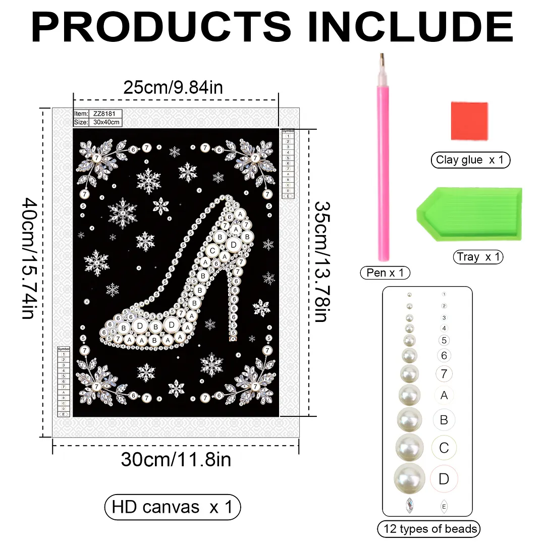 High Heels Special Shaped DIY Partial Drill Diamond Art Pearl Painting Kit for Adults Beginners Home Decor Art Craft Pearl Diamond Painting 30x40cm
