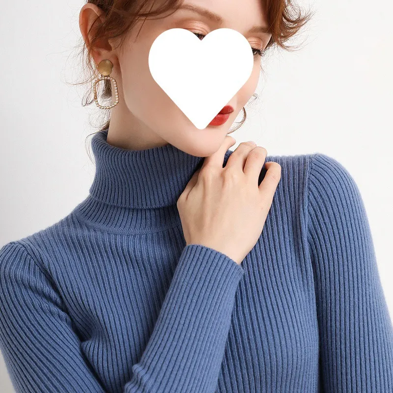 Uveng Uveng Temperament High-Neck Basic Sweater Women's Autumn And Winter Repair Jacket Inside The Bottom Of The Long-Sleeved Knitting Shirt