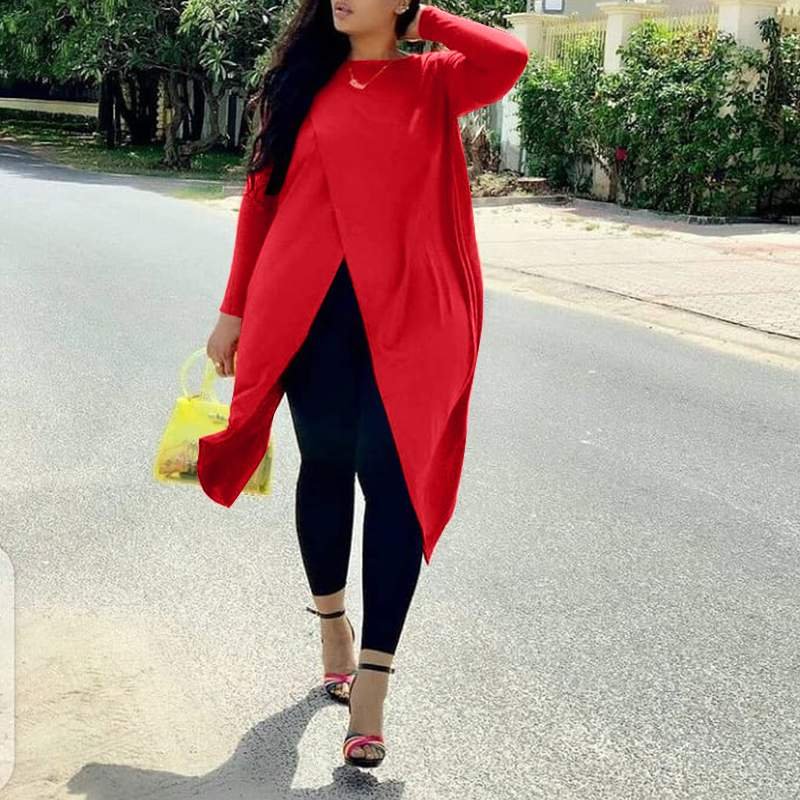 Asymmetric Blouse Spring Autumn Irregular Blouse 2022 VONDA Women Sexy Long Sleeve Blusas Femininas Winter Basic Chemise Tops