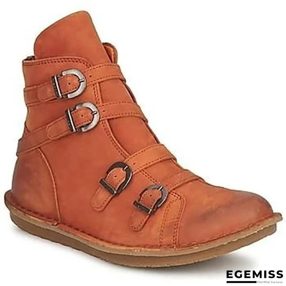 Buckle Comfortable Round Toe Boots | EGEMISS