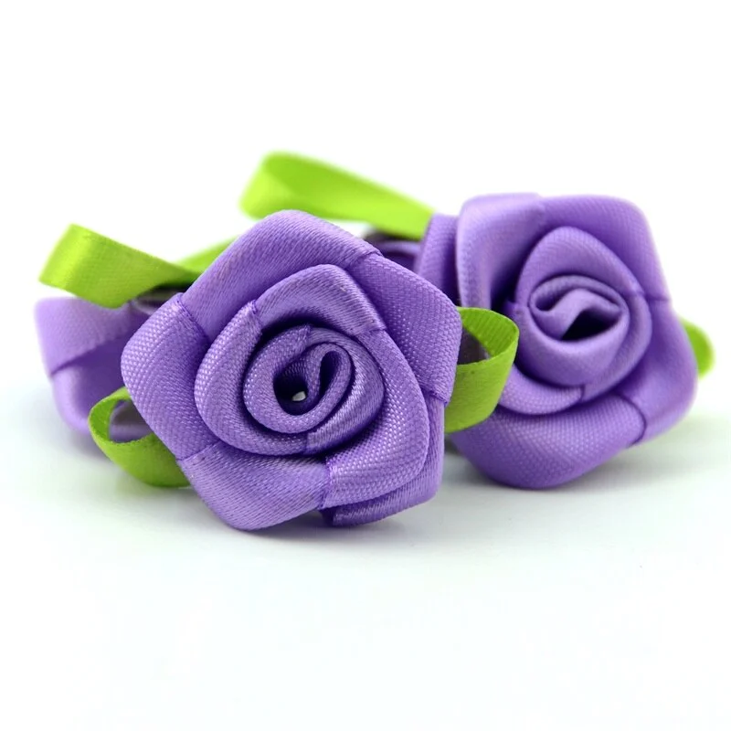 20PCS 3CM Satin Ribbon Artificial Silk Rose Flower Heads For Wedding Decoration Handmade DIY Gift Box Craft Scrapbooking