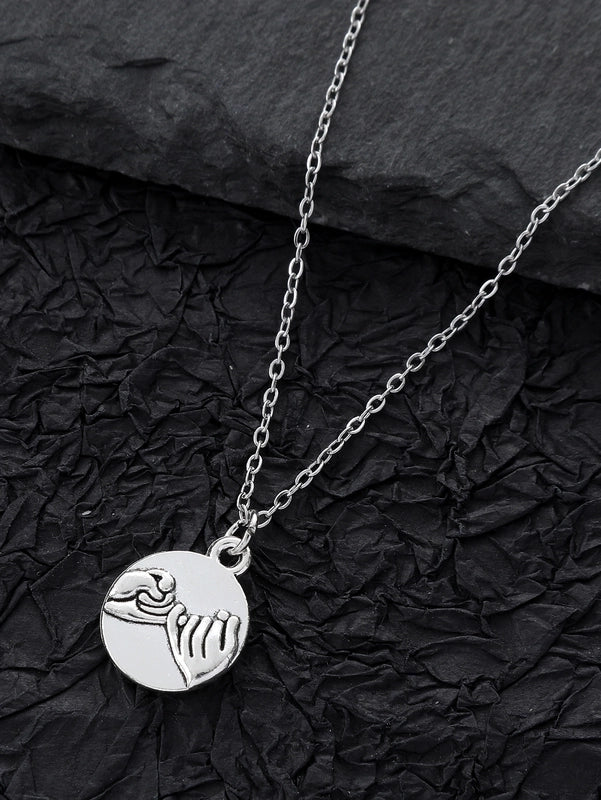 Casual Round Gesture Alloy Steel Unisex Pendant Necklace