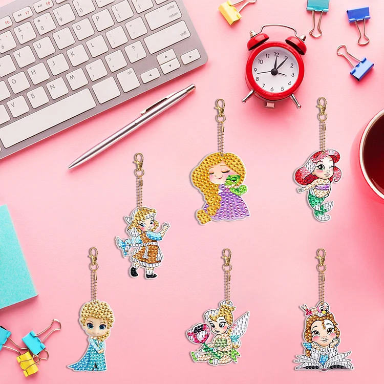 Disney Princess Diamond Painting Keychain