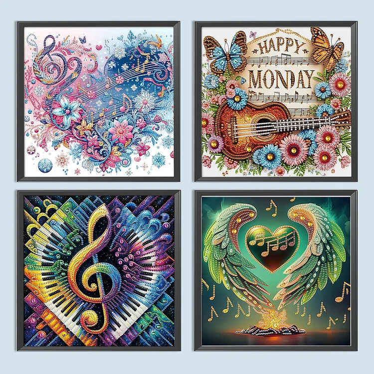 Partial Special-shaped Diamond Painting - Music 30*30CM