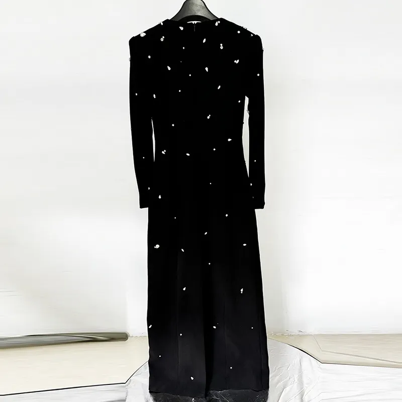 Nigikala Nigikala Star Temperament Elegant Heavy Industry Nails And Diamonds Long Sleeve Long Dress Dress Dress Dress