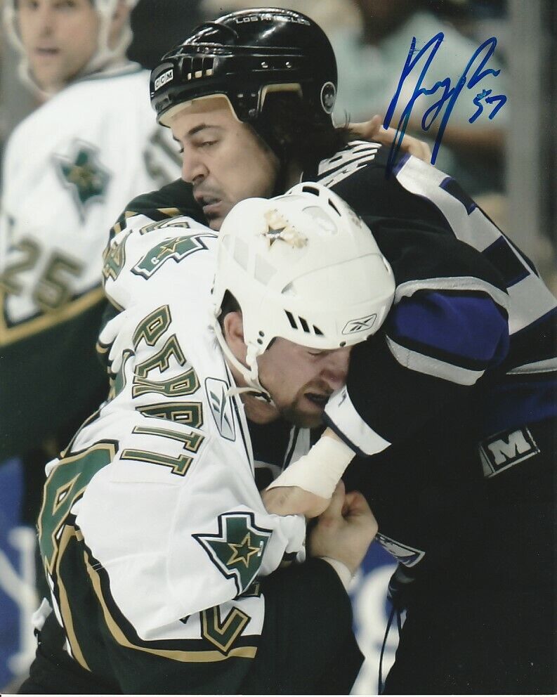 GEORGE PARROS SIGNED LOS ANGELES LA KINGS FIGHT 8x10 Photo Poster painting #3 Autograph