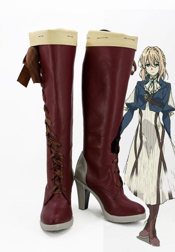 Violet Evergarden Violet Cosplay Shoes Boots  Red 2