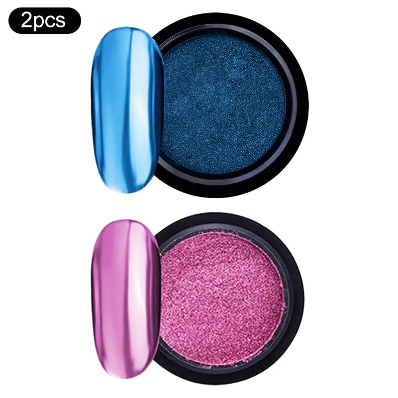 1 Box Rose Sliver Bubble Mirror Powder Metallic Nail Art Glitter iridescent Chrome Dust Sparkling Flakes Pigment Decoration