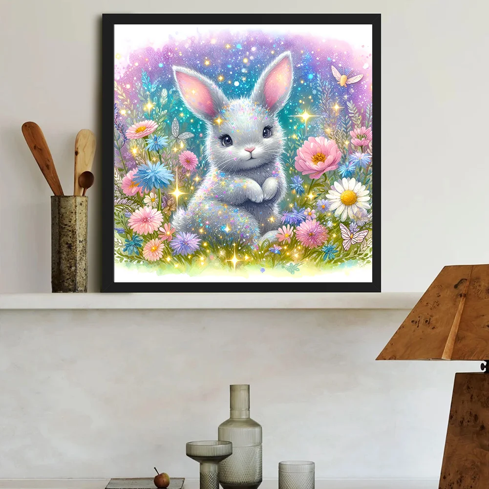 Diamond Painting - Full Round Drill - Flower Rabbit(Canvas|30*30cm)