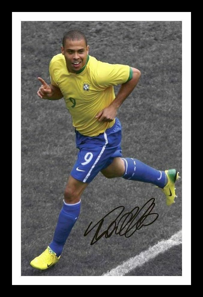 Ronaldo - Brazil Autograph Signed & Framed Photo Poster painting