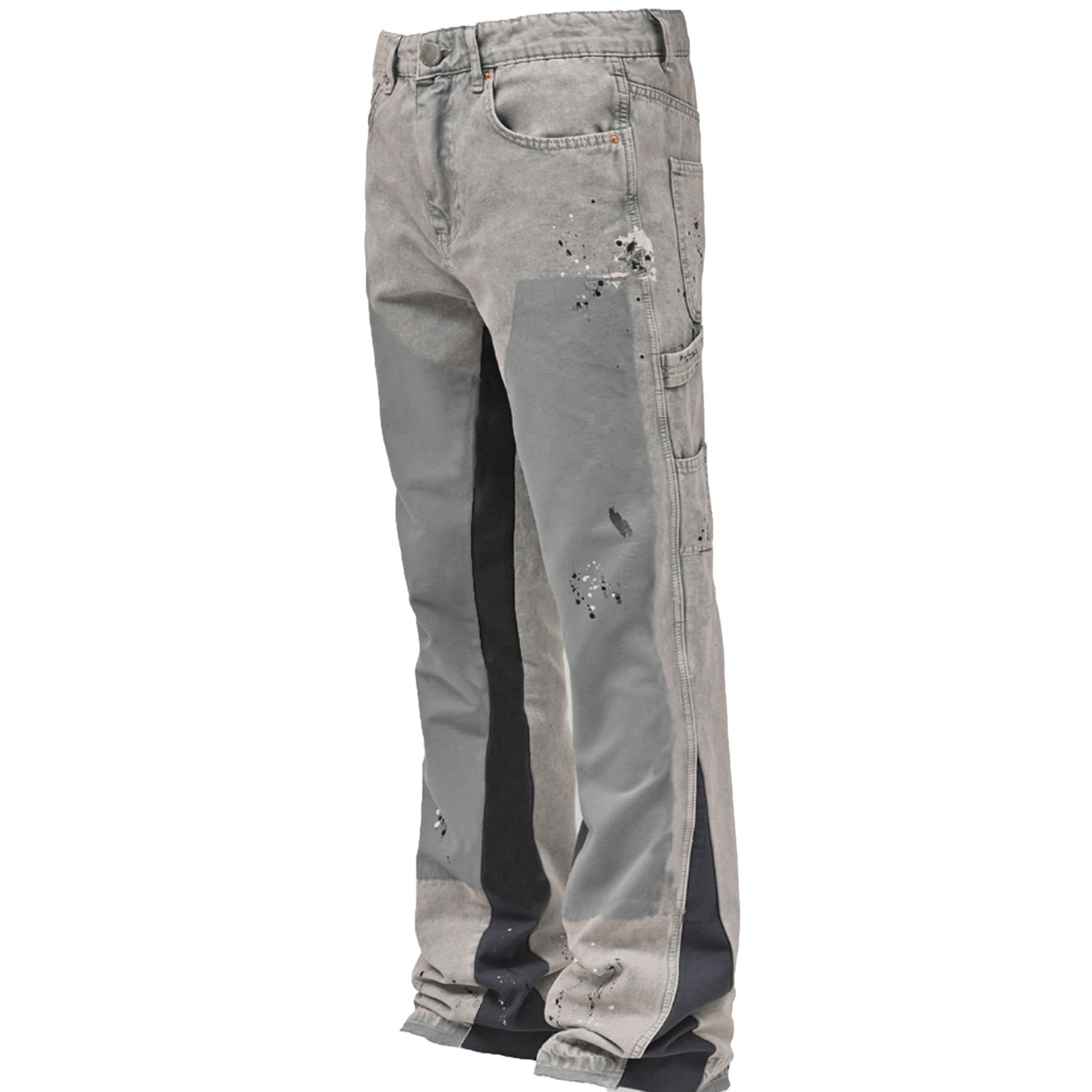 Men's Stretch Patch Denim Layered Straight Pants