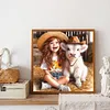 Vie d&rsquo;animaux de compagnie fille-plein diamant rond peinture-30 * 30cm
