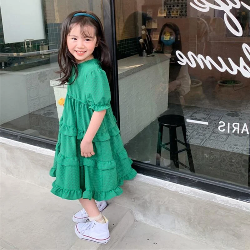 New Baby Spring Summer Girls Cupcake Dress Kids Teenagers Children Clothes Outwear Special Occasion High Quality