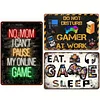 3pcs - Play Game Do Not Disturb Warning Vintage Metal Signs(12*16Inch)  