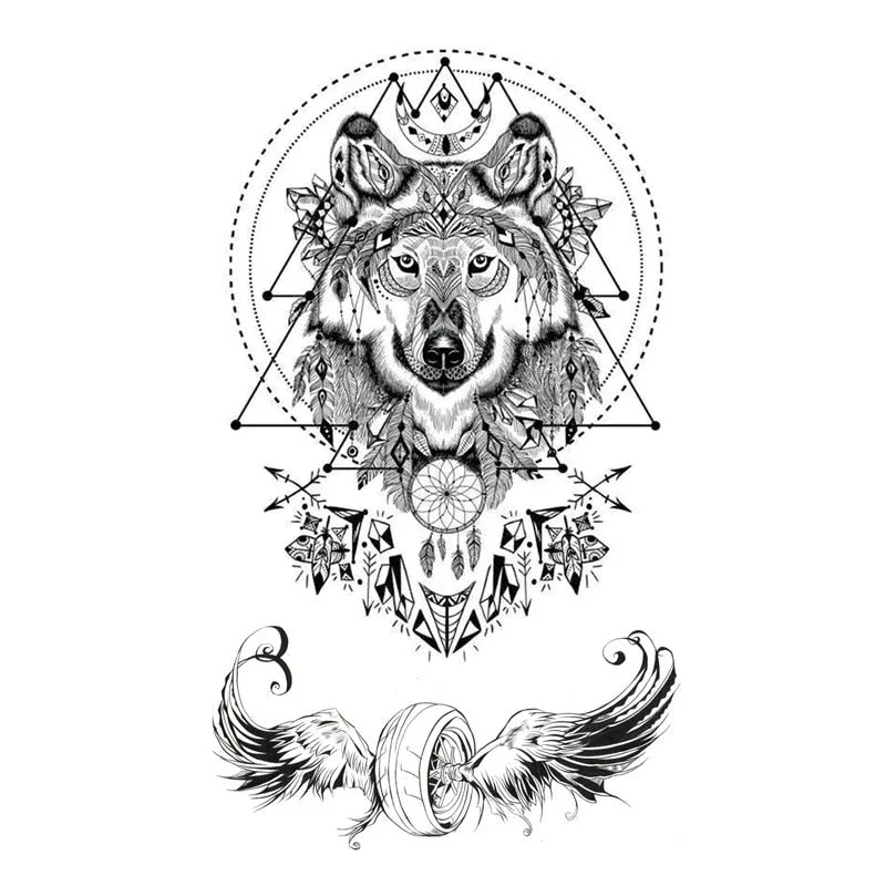 Waterproof Temporary Tattoo Stickers Butterfly Tiger Feather Design Tattoo Children Black Body Art Fake Tattoos for Men Women