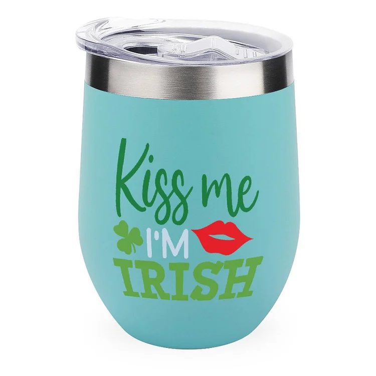 Kiss Me I'M Irish St Patricks Day Gift Stainless Steel Insulated Cup - Heather Prints Shirts