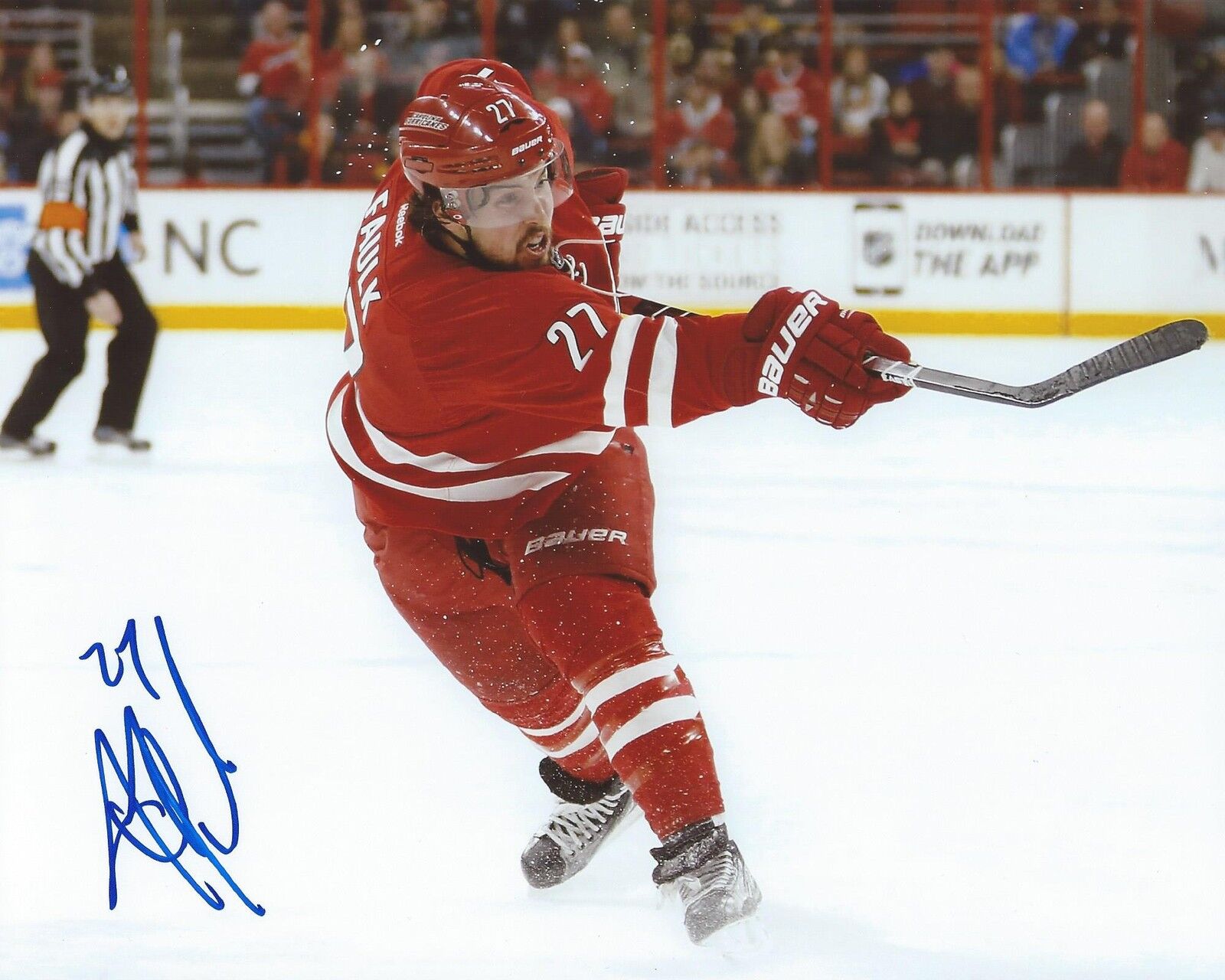 Justin Faulk Signed 8x10 Photo Poster painting Carolina Hurricanes Autographed COA C