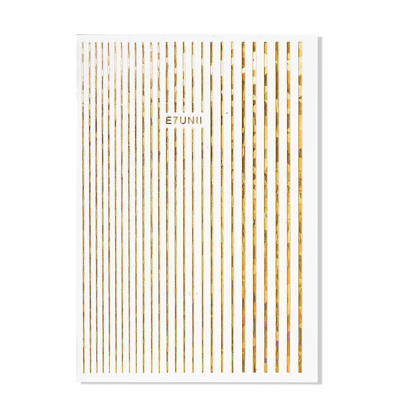 1Pc Nail Strip Stickers Black/Gold/Rose Gold/Silver Multi-Size Metal Strip Tape Nail Art Decoration Adhesive Foil Sticker Decal-Nail Inspo