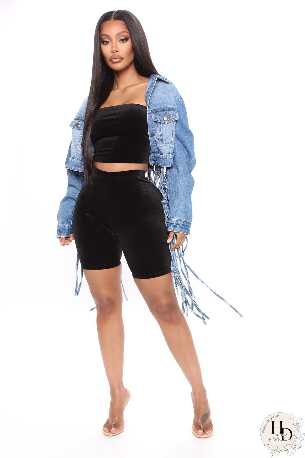 Casual Long Sleeve Denim Jean Top