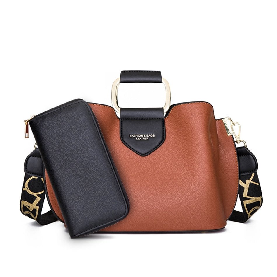 2 Piece Set Women Shoulder Messenger Handbag Small Coin Purse Ladies Large Crossbody Hand Bags for Female 2021 Elegant Tote Sac