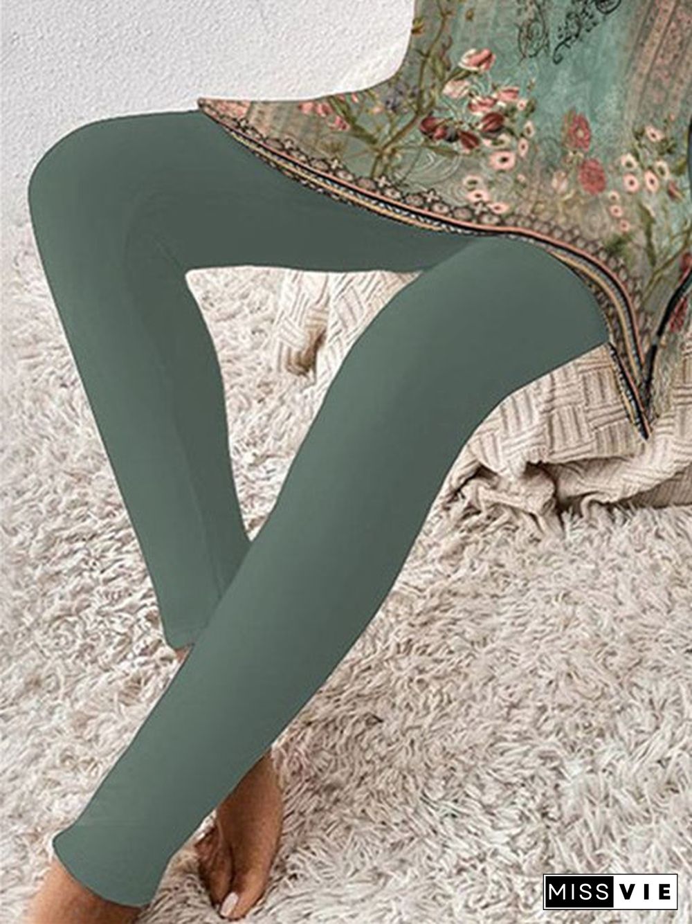 Women Casual Long Sleeve Round Neck Graphic Floral Printed Two-Piece Set