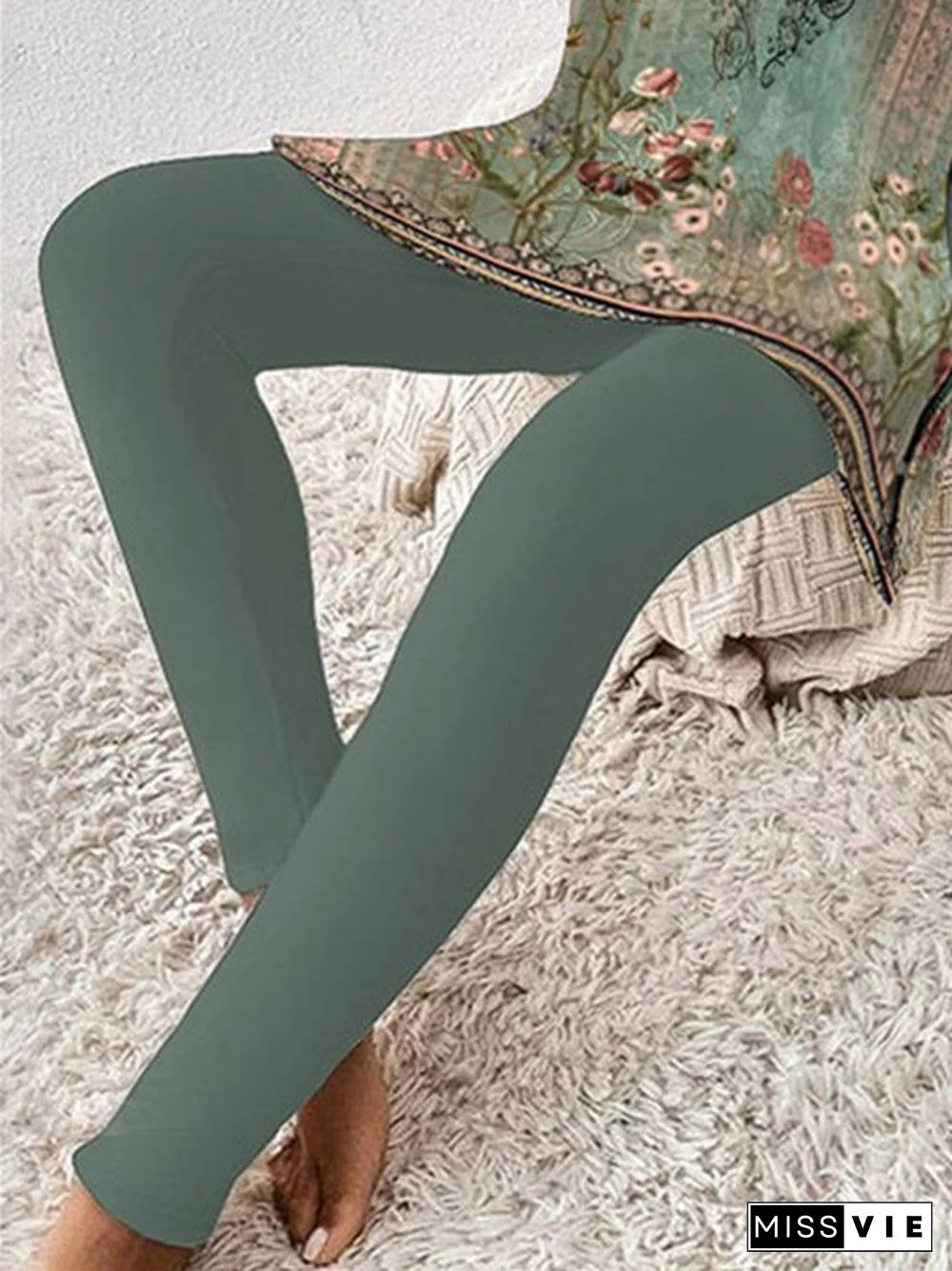 Women Casual Long Sleeve Round Neck Graphic Floral Printed Two-Piece Set