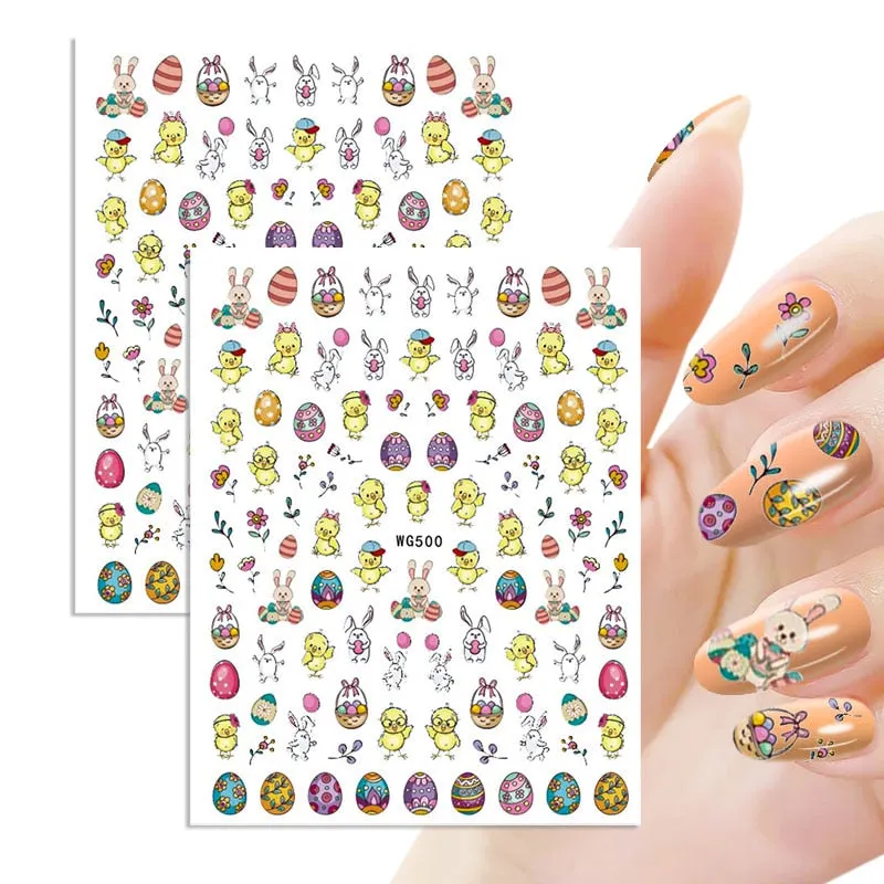 1pc Winter Xmas Nail Sticker 3D Christmas Elk Santa Snowflake Rabbit Cartoon Animal Slider Design Polish Deco Nail Accessories-Nail Inspo