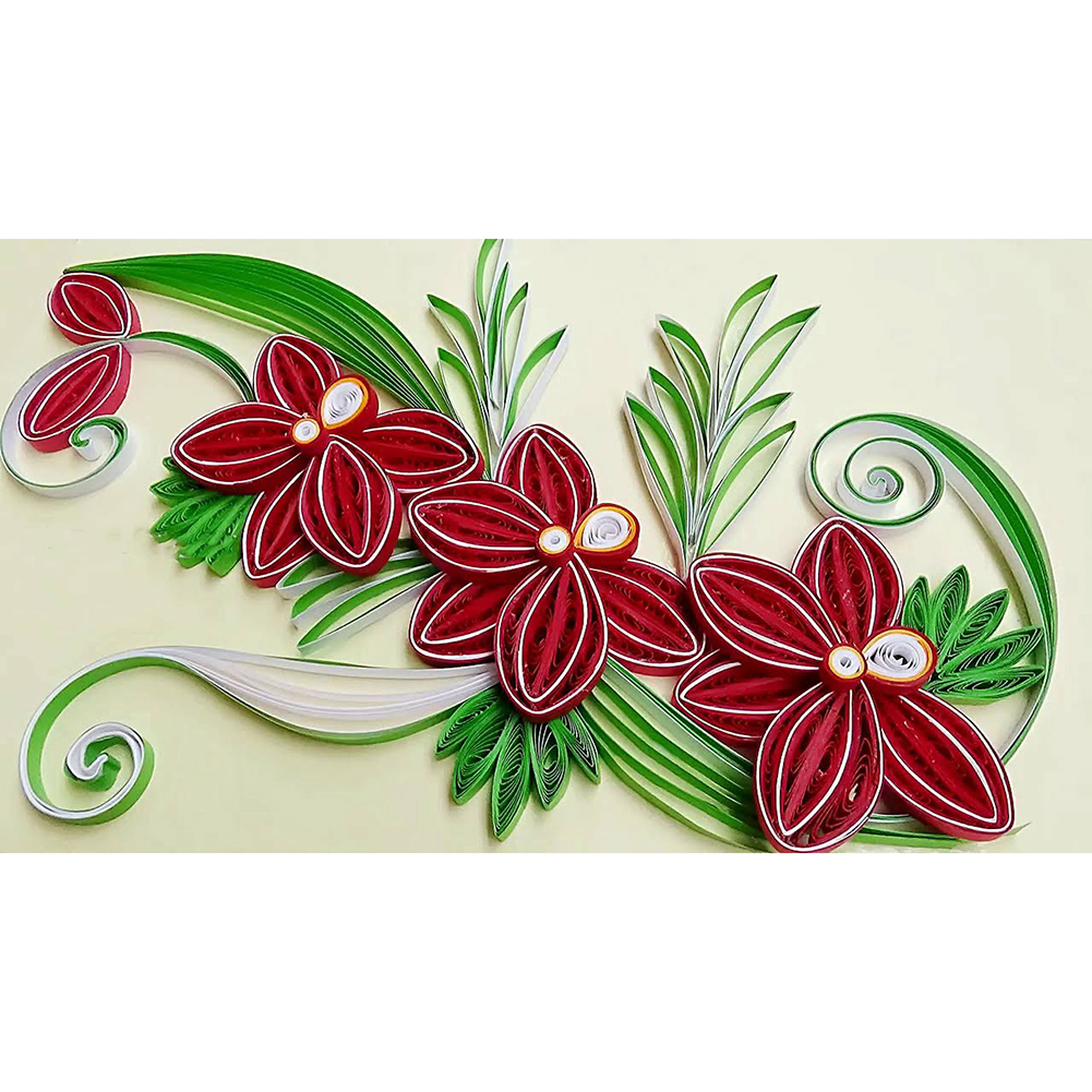 Flower Quilling Paper - Round Drill Diamond Painting - 60*30CM (Big Size), 501 Original