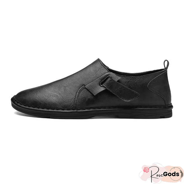 Men Casual Split Leather Shoes Plus Size Loafers Men Flats Shoes