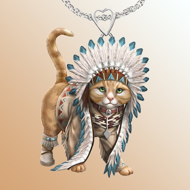 Cute Cat Dog Cartoon Double-Sided Pattern Necklace