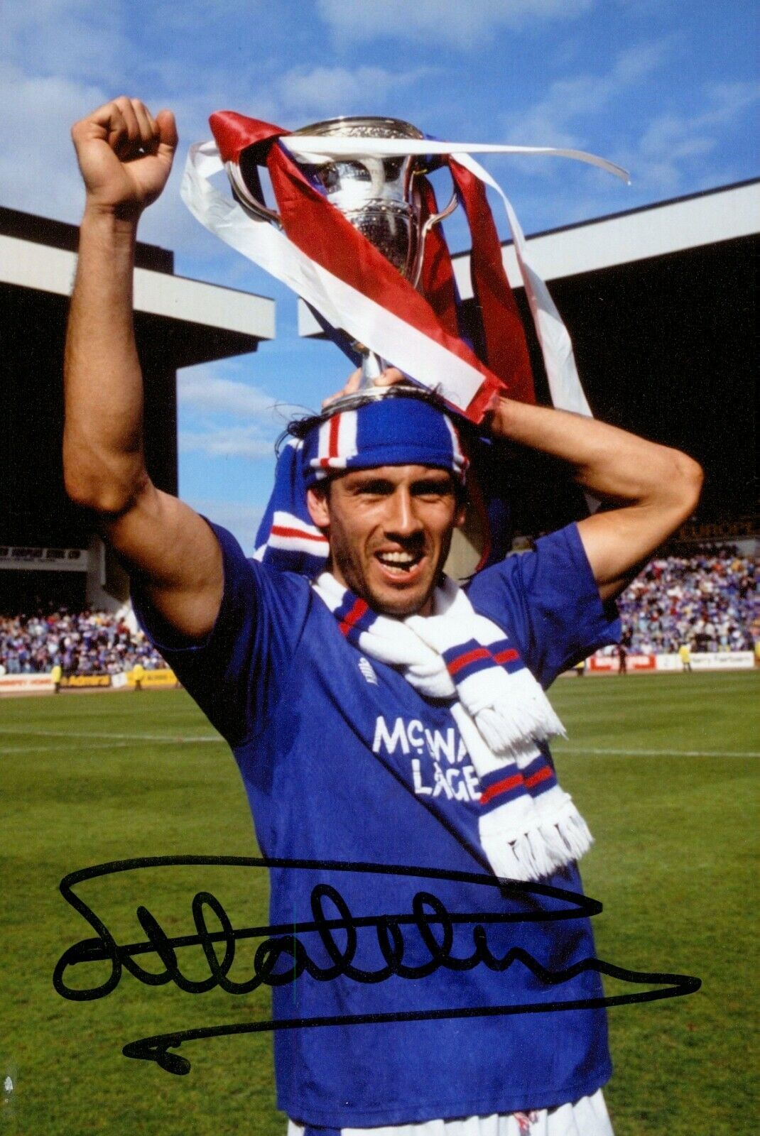 Mark Hateley Hand Signed 6x4 Photo Poster painting Glasgow Rangers Autograph Memorabilia + COA