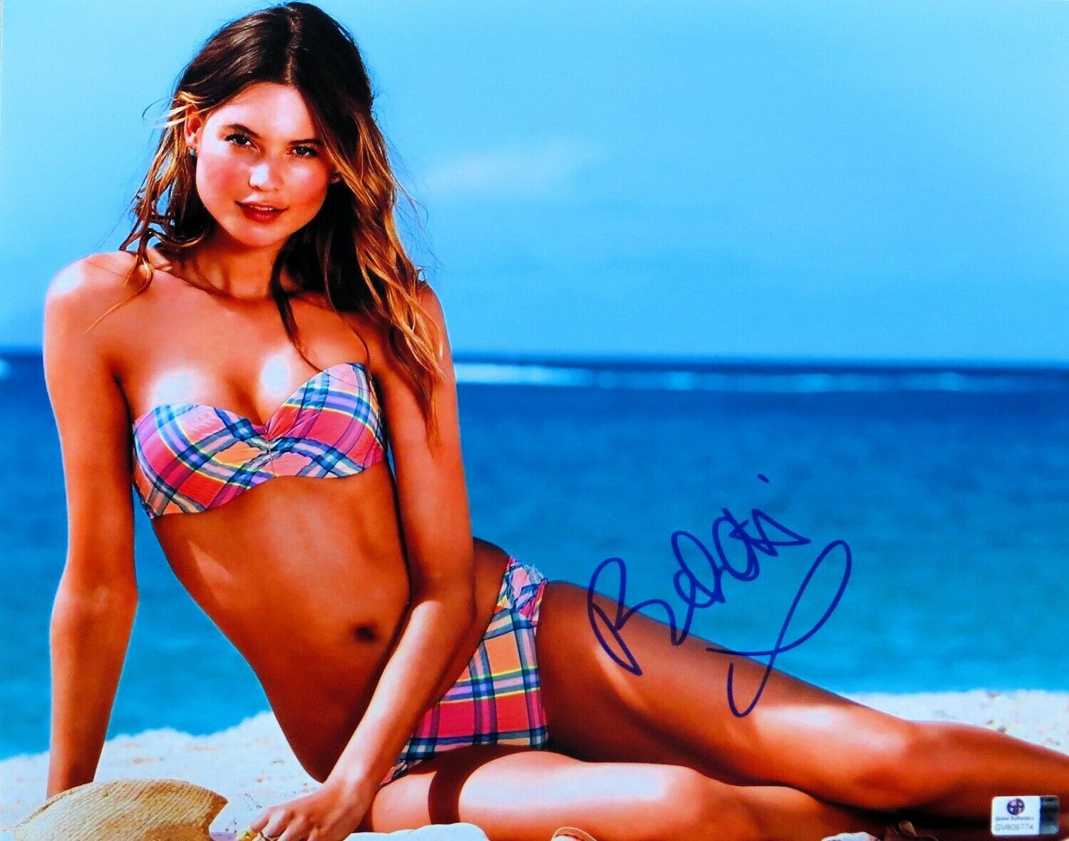 Behati Prinsloo Autographed 11X14 Photo Poster painting Victoria's Secret Sexy Beach GV809774