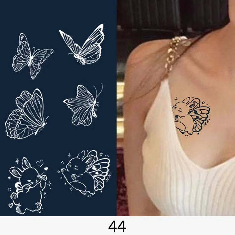 Flower Butterfly Animal Art Festival Comic Text Waterproof Full Body Arm Natural Temporary Tattoo For Men and Women